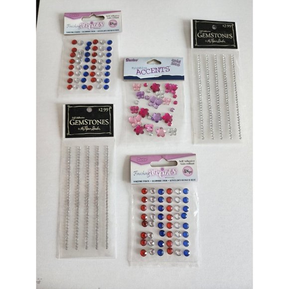 New LOT Gem Stickers Pink Red Blue +  Scrapbook Embellishments Card Retired #25 - Picture 1 of 8